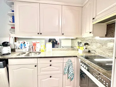 Cuisine; électroménager, rénové, lumière naturelle, style moderne