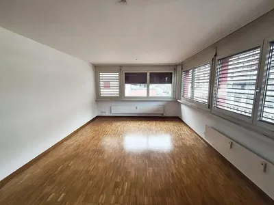 Wohnzimmer; holzboden, blick, tageslicht