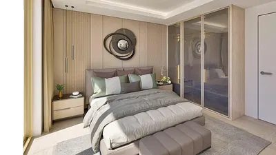 Chambre; lumière naturelle, style moderne, parquet