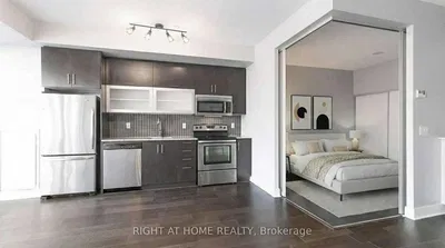 Kitchen; kitchen appliances, tile floor, natural light, modern style