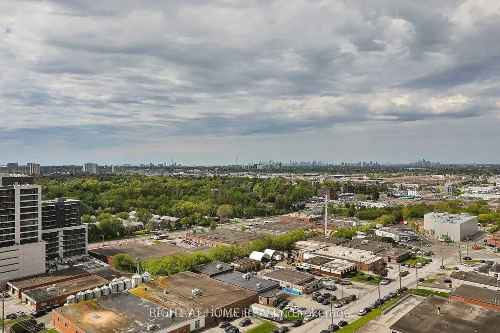 House and surroundings; view