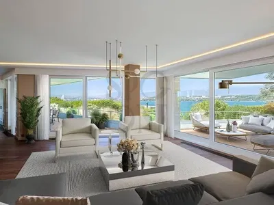 Wohnzimmer; blick, tageslicht, moderner stil