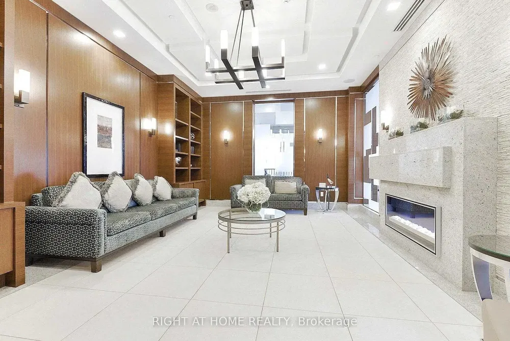 Living room; fireplace, modern style, natural light, tile floor