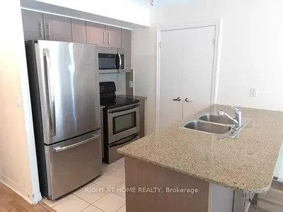 Kitchen; kitchen appliances, tile floor, natural light, modern style