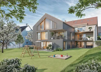 Haus und umgebung; blick, tageslicht