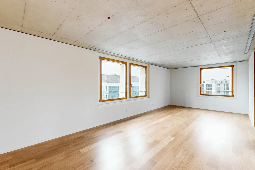 Salon; vue, parquet, lumière naturelle
