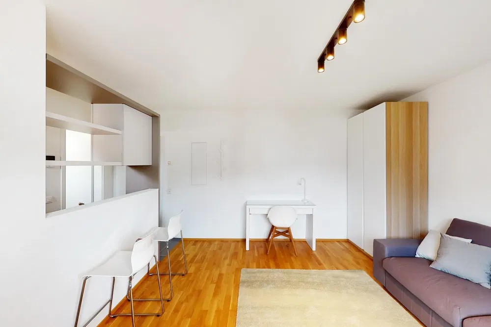 Дневна соба; дрвени под, природно светло, модерни стил