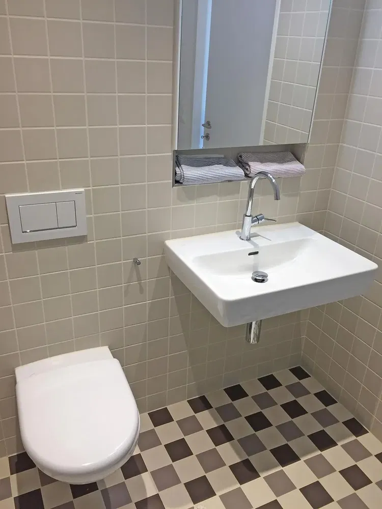 Тоалет; плочице, реновиран