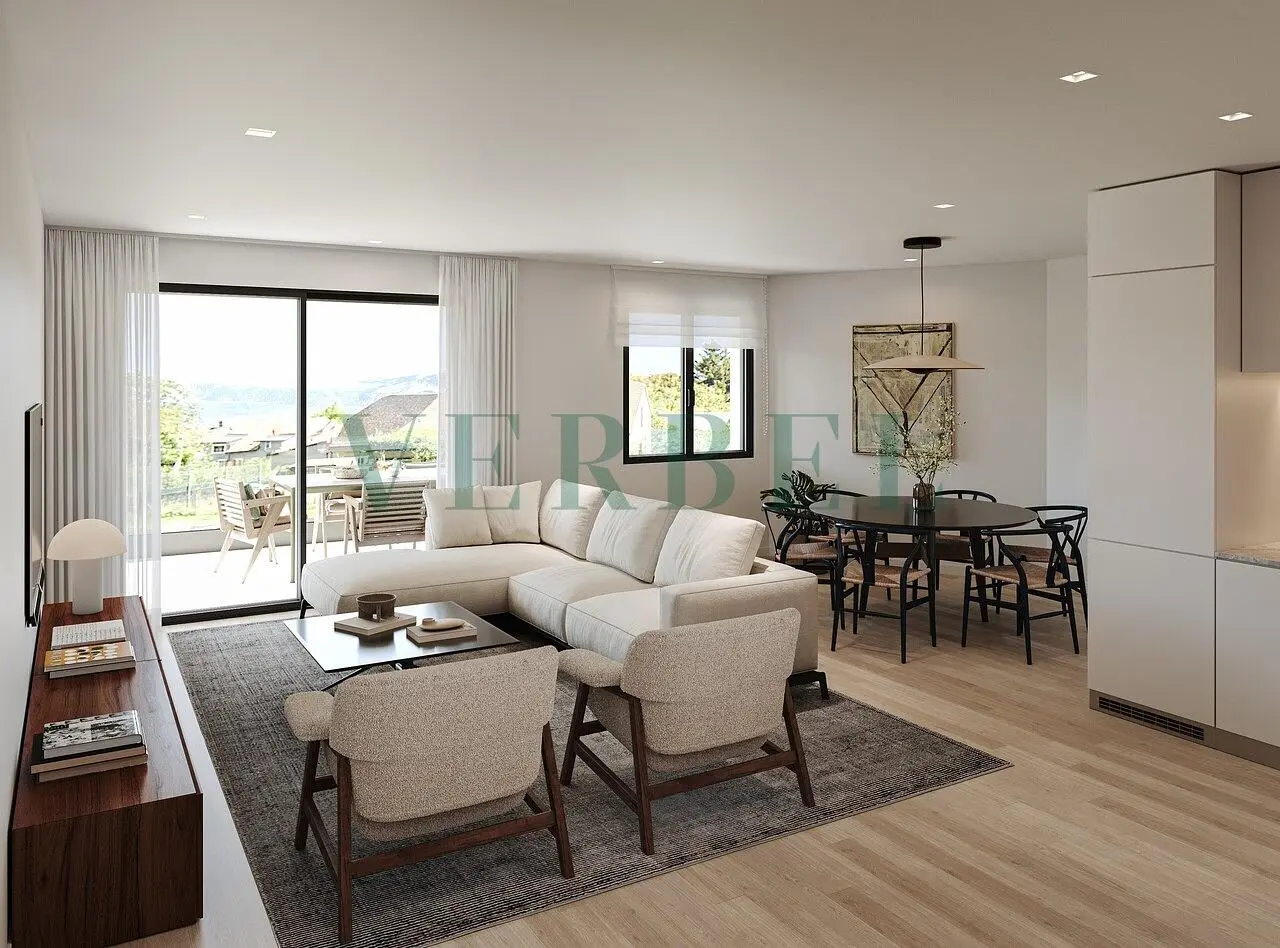 Wohnzimmer; blick, tageslicht, moderner stil