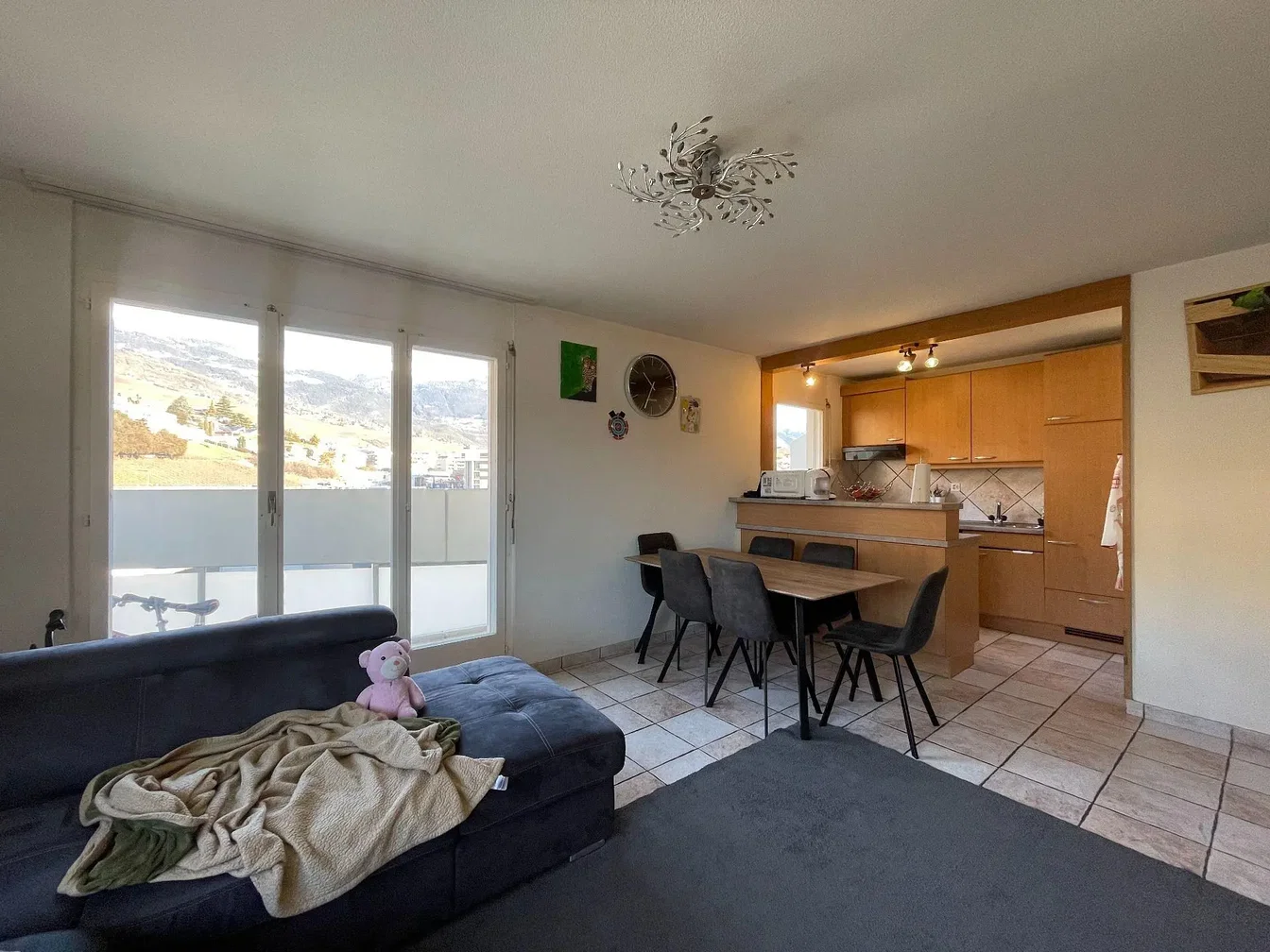 Living room; view, tile floor, natural light