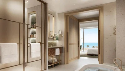 Banyo; manzara, doğal ışık, modern stil