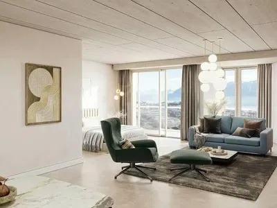 Wohnzimmer; blick, tageslicht, moderner stil