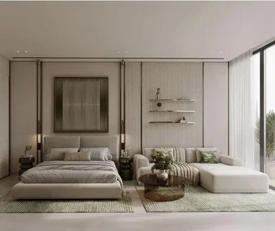 Yatak odası; doğal ışık, modern stil
