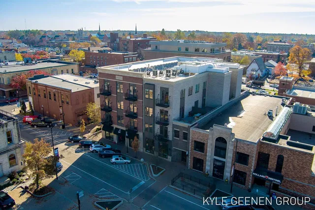 House and surroundings; view