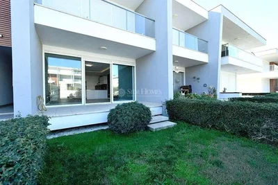 House and surroundings; view