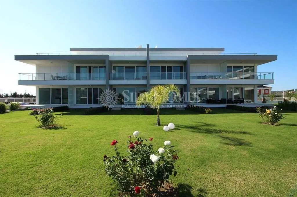 House and surroundings; view