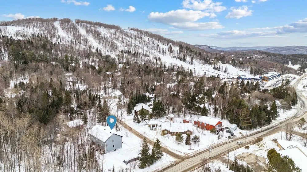 House and surroundings; view