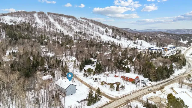 House and surroundings; view