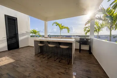 Тераса; поглед, кухињски апарати