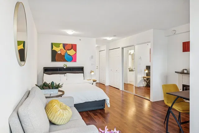 Bedroom; wood floor, modern style, natural light