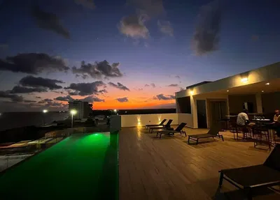 Terraza; vista, suelo de madera