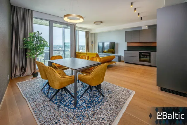 Soggiorno; vista, elettrodomestici, luce naturale, stile moderno, pavimento in legno