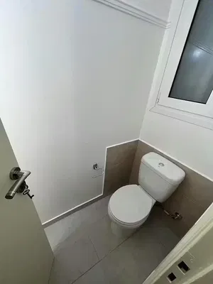 Toilettes; carrelage, lumière naturelle