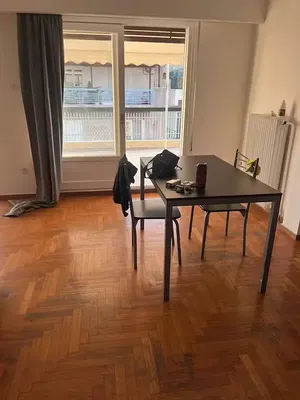 Living room; wood floor, natural light, view