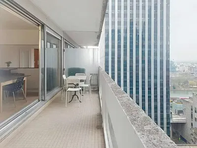 Balkon; blick, fliesenboden