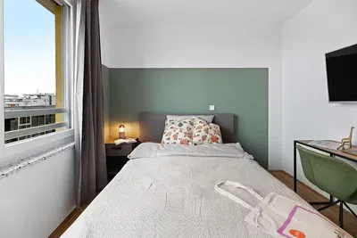 Chambre; vue, lumière naturelle