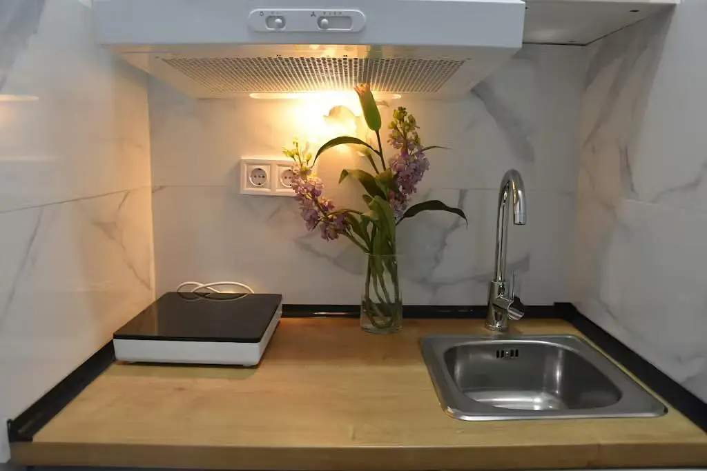 Kitchen; kitchen appliances, natural light