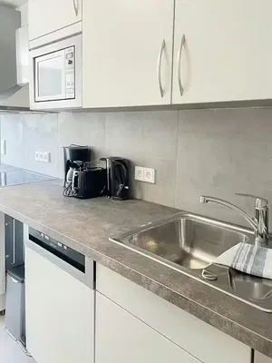 Keuken; keukenapparatuur, gerenoveerd, natuurlijk licht