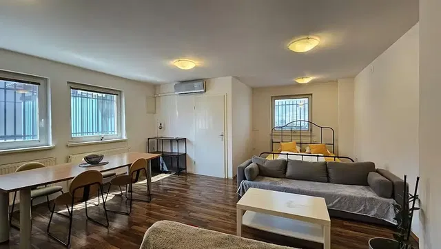 Living room; wood floor, natural light