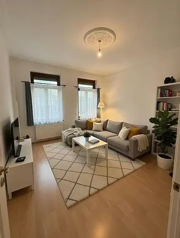 Living room; wood floor, natural light, modern style