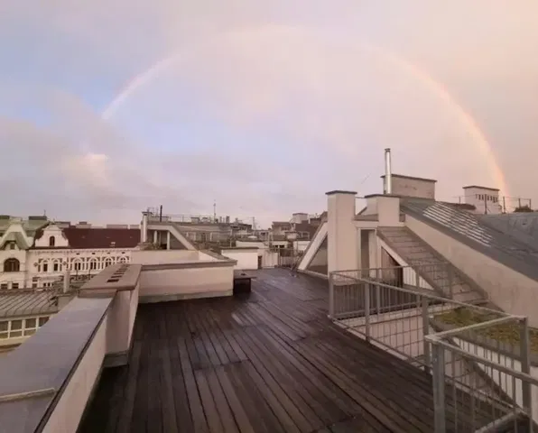 Terras; uitzicht, houten vloer