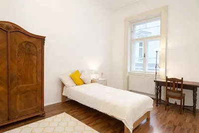 Bedroom; wood floor, natural light
