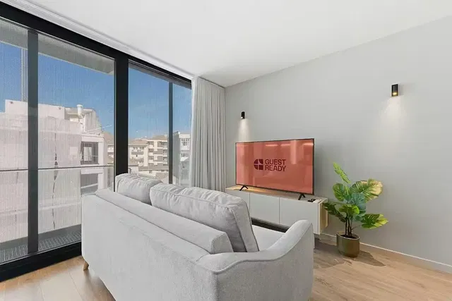 Woonkamer; uitzicht, natuurlijk licht, moderne stijl