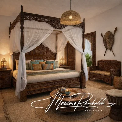 Spavaća soba; rustikalni stil, prirodna svjetlost