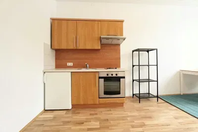 Kitchen; kitchen appliances, wood floor, natural light