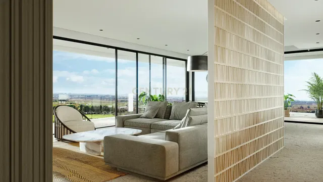 Obývačka; výhľad, prirodzené svetlo, moderný štýl