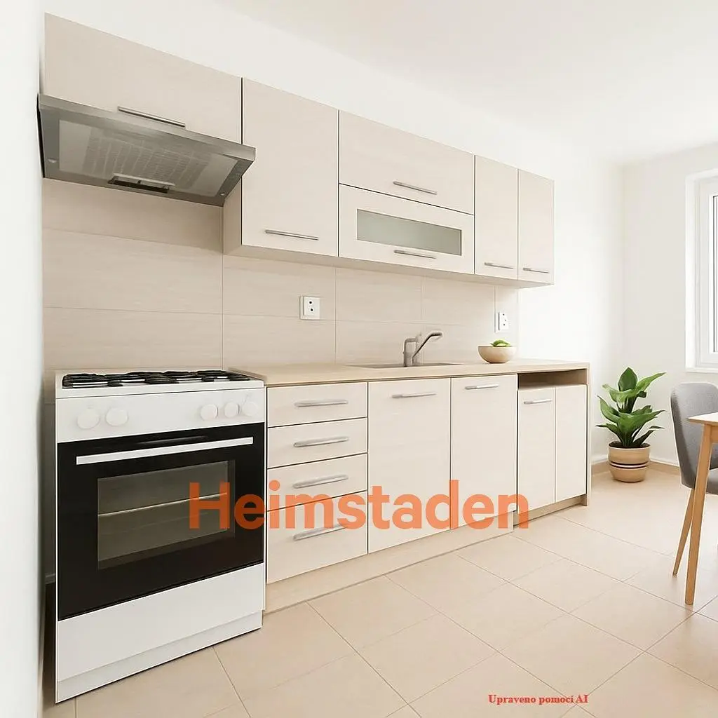 Küche; küchengeräte, fliesenboden, tageslicht, moderner stil, renoviert