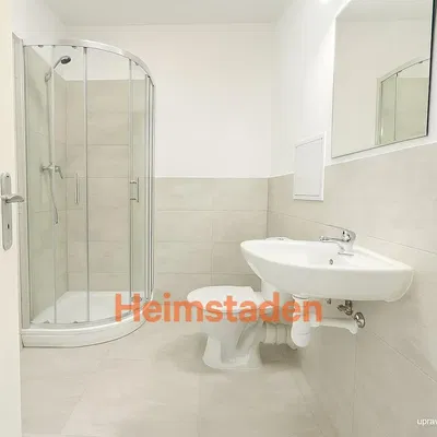 Bathroom; tile floor, renovated, natural light, modern style