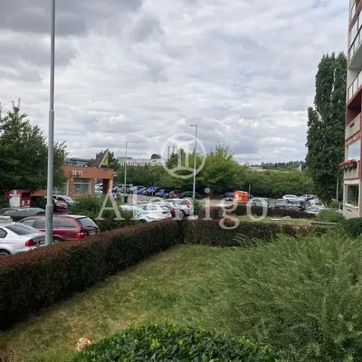 House and surroundings; view