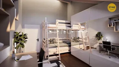 Kinderzimmer; holzboden, tageslicht, moderner stil