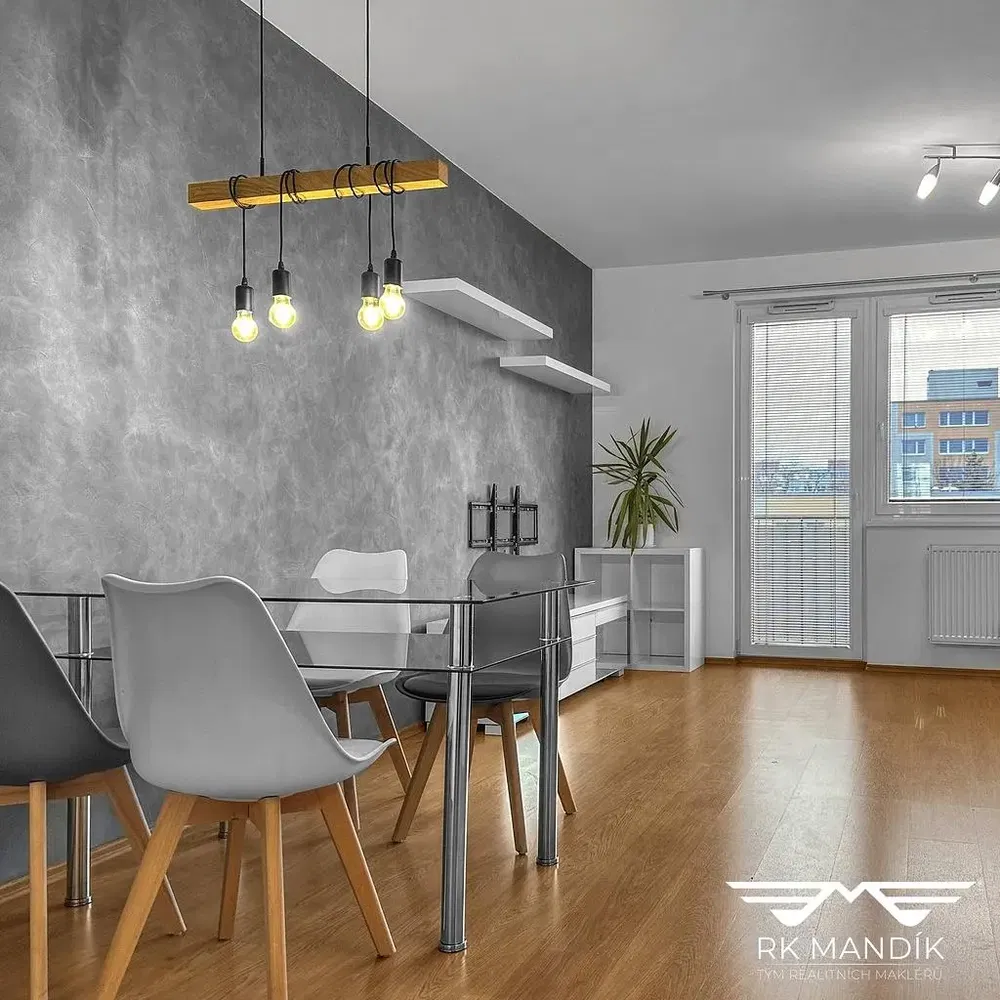 Living room; modern style, wood floor, natural light, view