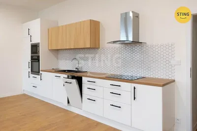 Küche; küchengeräte, renoviert, tageslicht, moderner stil
