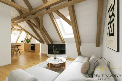 Sala de estar; vigas de madeira, luz natural, estilo moderno