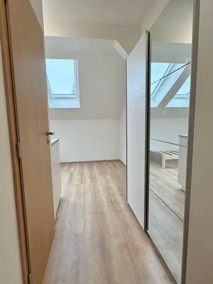 Bedroom; natural light, wood floor, renovated