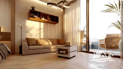 Obývací pokoj; výhled, přirozené světlo, moderní styl