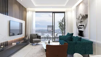 Woonkamer; uitzicht, moderne stijl, natuurlijk licht